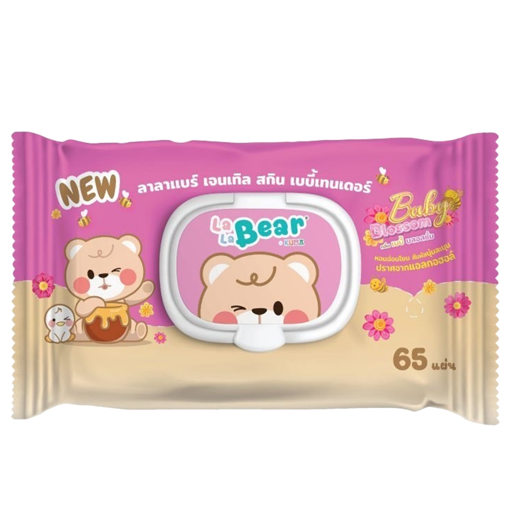 KUMA - Lala Bear Gentle Skin Baby Tander 65 Sheets Baby Blossom (200 g ...