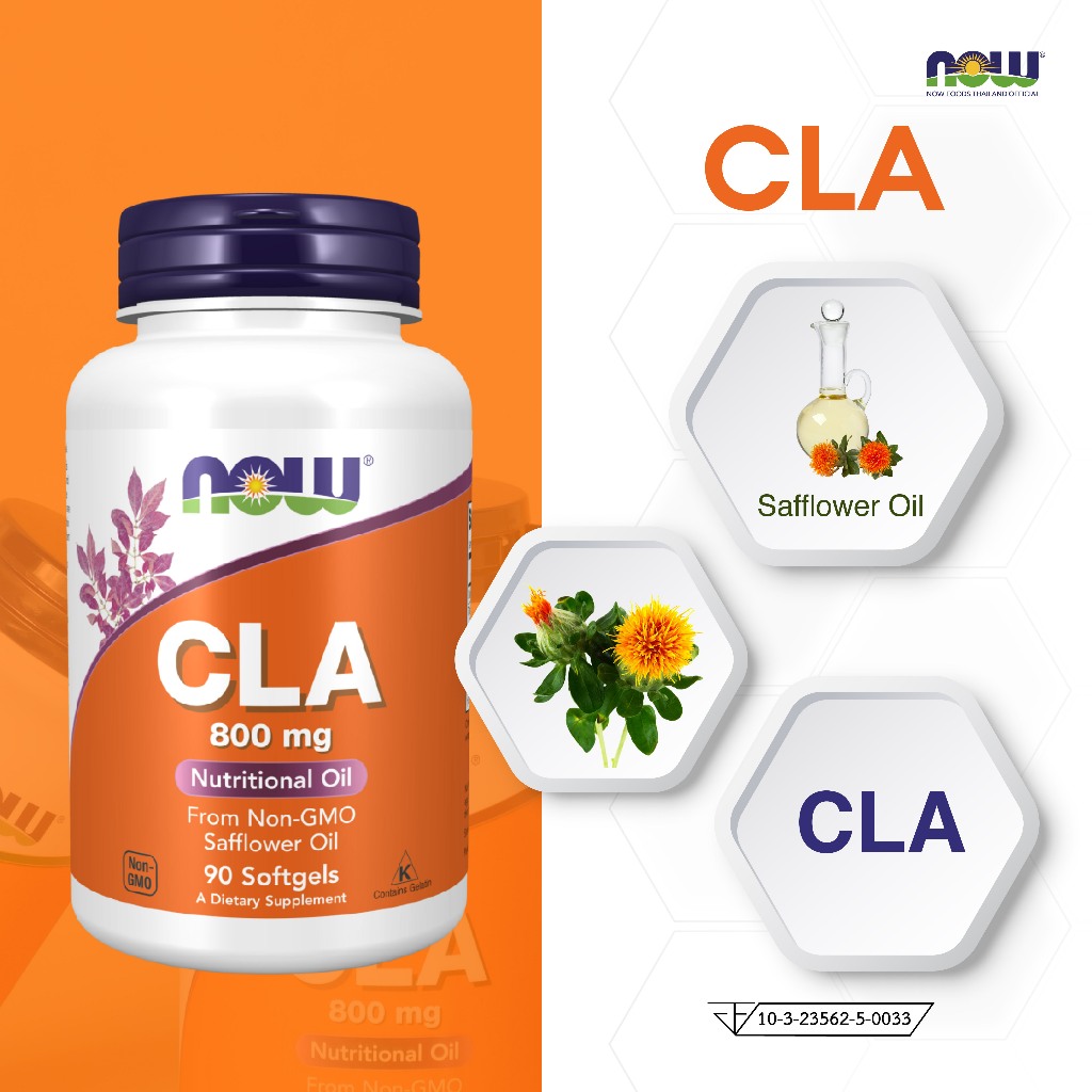 Now Foods CLA Conjugated Linoleic Acid 800 mg. 90/180 Softgels. นาวฟู ...
