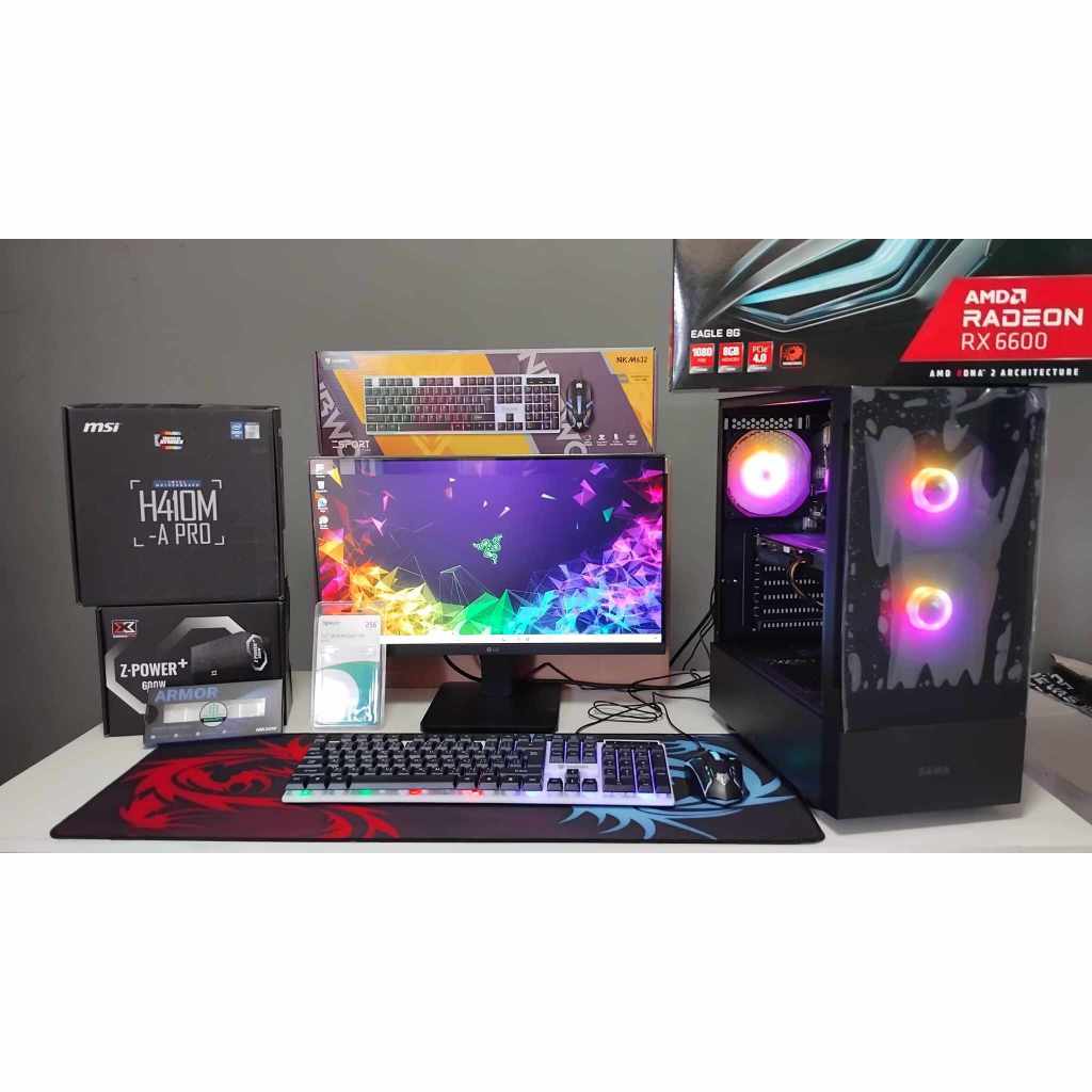 CPU I5 10400F + RAM 16GB +RX6600 8G จอ24นิ้ว100hz | Shopee Thailand
