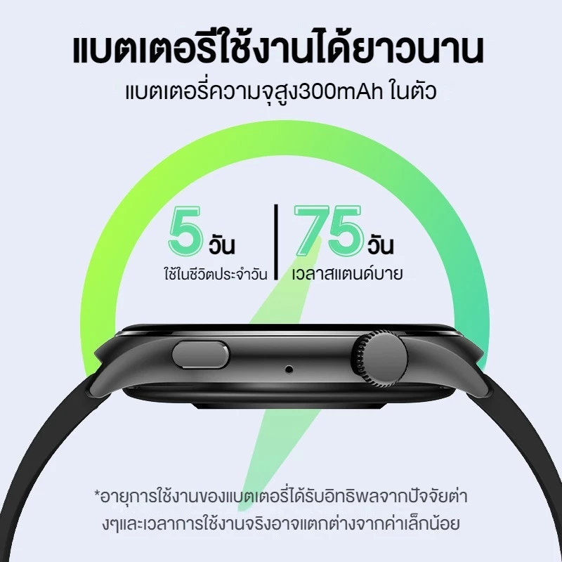 Aolon Mars R3 1.43 นิ้ว สมาร์ทวอทช์ Amoled smartwatch IP68 กันน้ำ 300mAh นาฬิกาวิ่ง ภาษาไทย smartwatch จอเล็ก
