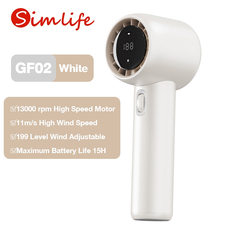 Simlife GF02 Mini fan พัดลมมือถือ 199 ระดับลมแรงพัดลมไร้ใบพัดแบบพกพาแบบ ...