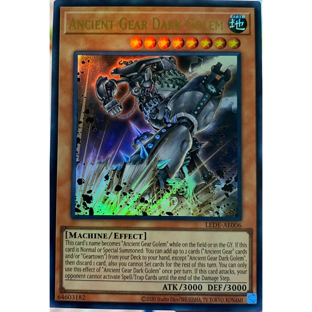 Yugioh Asia-Eng [LEDE-AE006] Ancient Gear Dark Golem (Ultra Rare) การ์ด