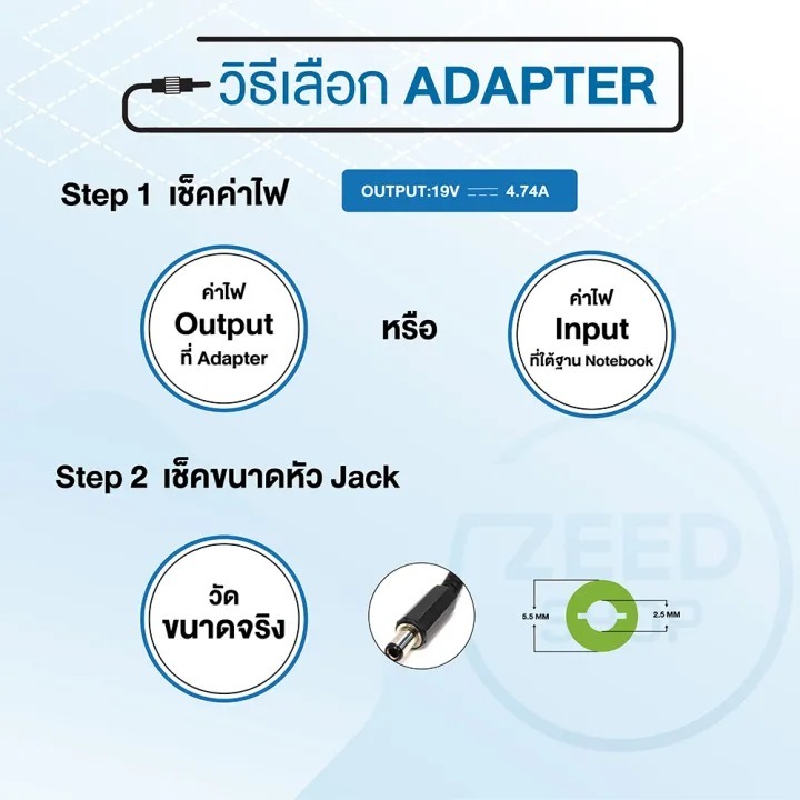 อะแดปเตอร์ โน้ตบุ๊ค Lenovo G450 G570 G550 G430 G455 G460 G460A G475 ...