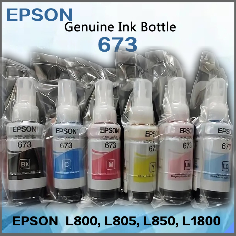 หมึก epsont 673 สำหรับ L 800 L 805 L 850 L 1800- BK / CY / MG / YW / LC ...