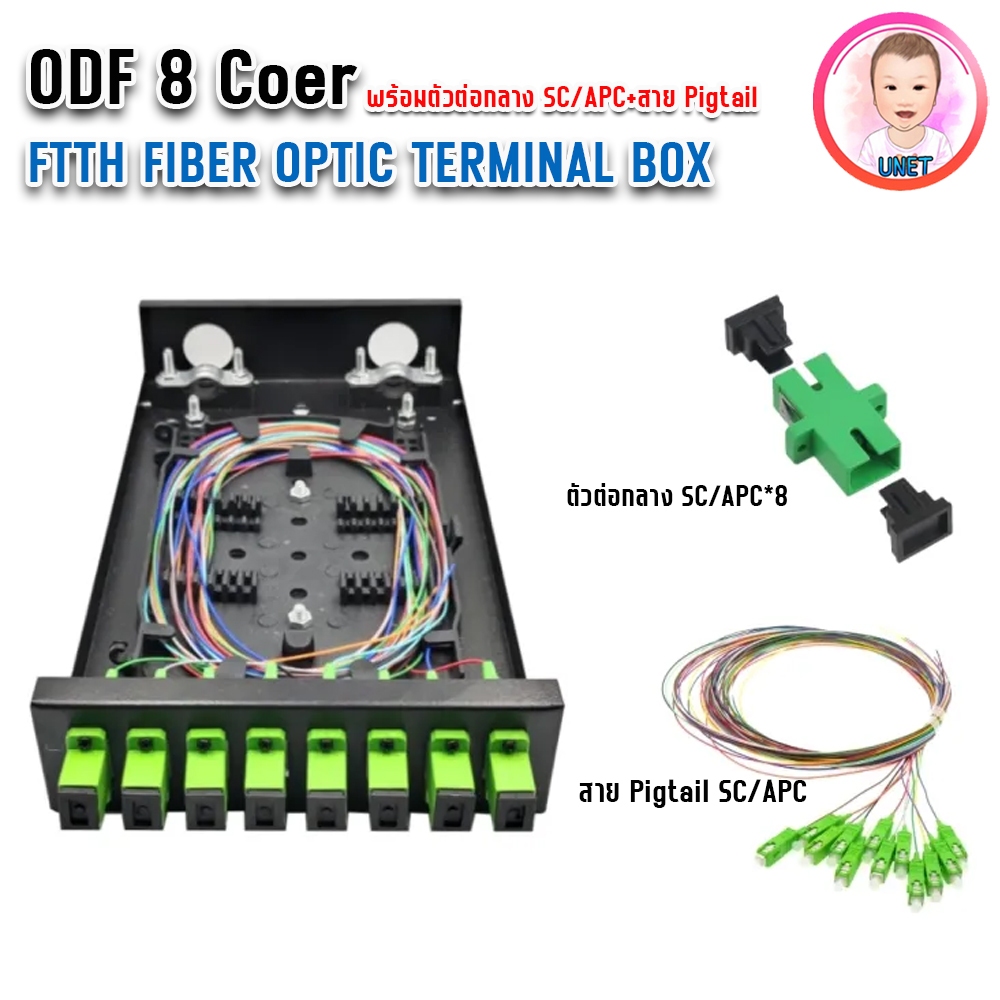 ODF RACK MOUNT 8 Core SC/APC กล่องเทอร์มินัลไฟเบอร์ออฟติก อุปกรณ์จัด ...