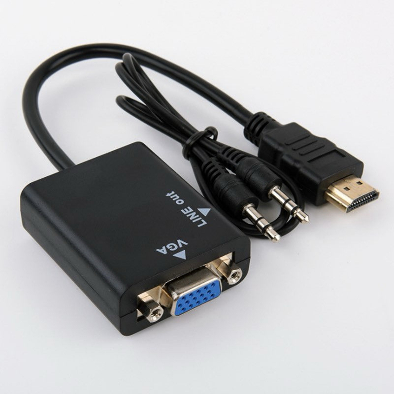 อุปกรณ์แปลงสัญญาณ จาก HDMI to VGA + สาย Audio Output | Shopee Thailand