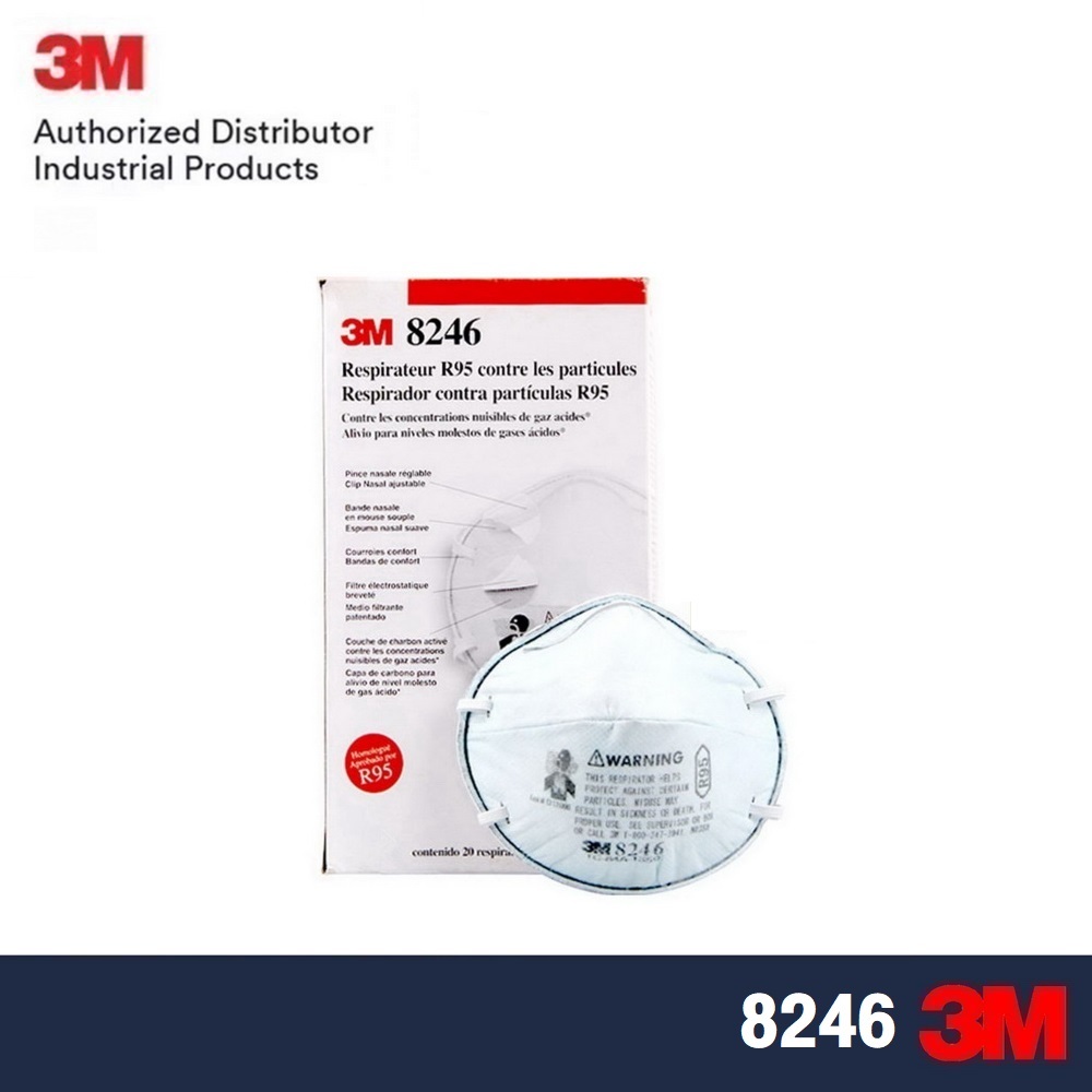 3M 8246 หน้ากากกรองหน้ากากกรองอนุภาคพร้อมชั้นกรองคาร์บอนป้องกันกรดแก๊ส ...