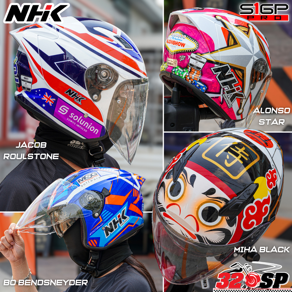 หมวกกันน็อคครึ่งใบ NHK รุ่น S1 GP PRO 4 ลายใหม่ ส่งไว!!! (แถมเสื้อเฉพาะ ...