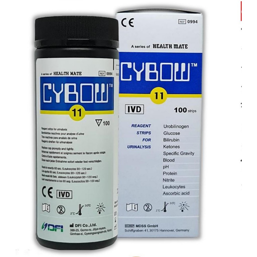 CYBOW 11 ชุดทดสอบปัสสาวะทางเคมี Urine reagent strip 11 แถบ | Shopee ...