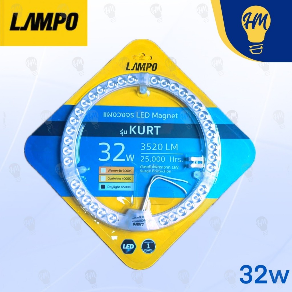 Lampo แผงไฟ แม่เหล็ก LED 12W 18W 24W 32W แสงขาว | Shopee Thailand