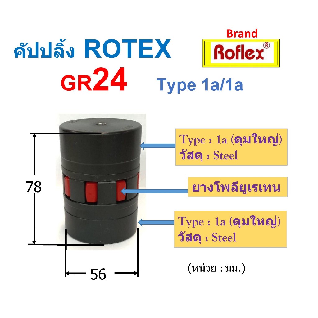 คัปปลิ้ง ROTEX Coupling GR24 แบรนด์ ROFLEX / ROTEX Model ยอยยาง ยอย8แฉก ...