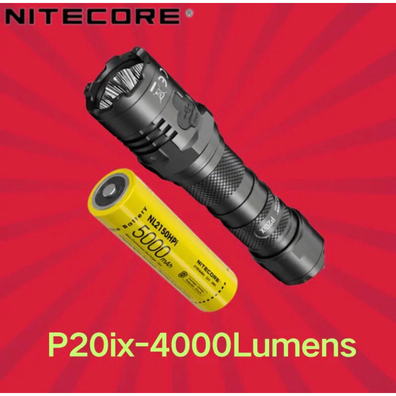 Nitecore P20iX Flashlight, 4000 Lumens, Built-in Usb-c Charging Port 5000mah Battery Included I3133573080