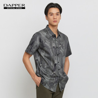 DAPPER เสื้อเชิ้ตแขนสั้น Modern Camo Print สีดำ (BCSB1/159TP)