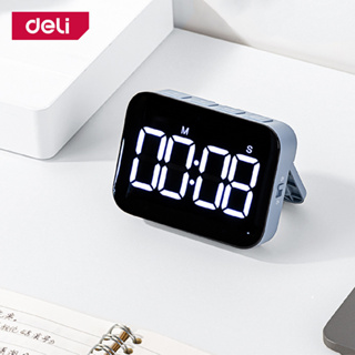 Deli  นาฬิกาจับเวลา นาฬิกานับถอยหลัง นาฬิกานับเวลา ใช้งานได้หลายฟังก์ชั่น หน้าจอ LED Digital Timer