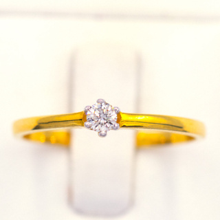 แหวนเม็ดเดี่ยว 10 ตัง แหวนเพชร แหวนทองเพชรแท้ ทองแท้ 37.5% (9K) ME914