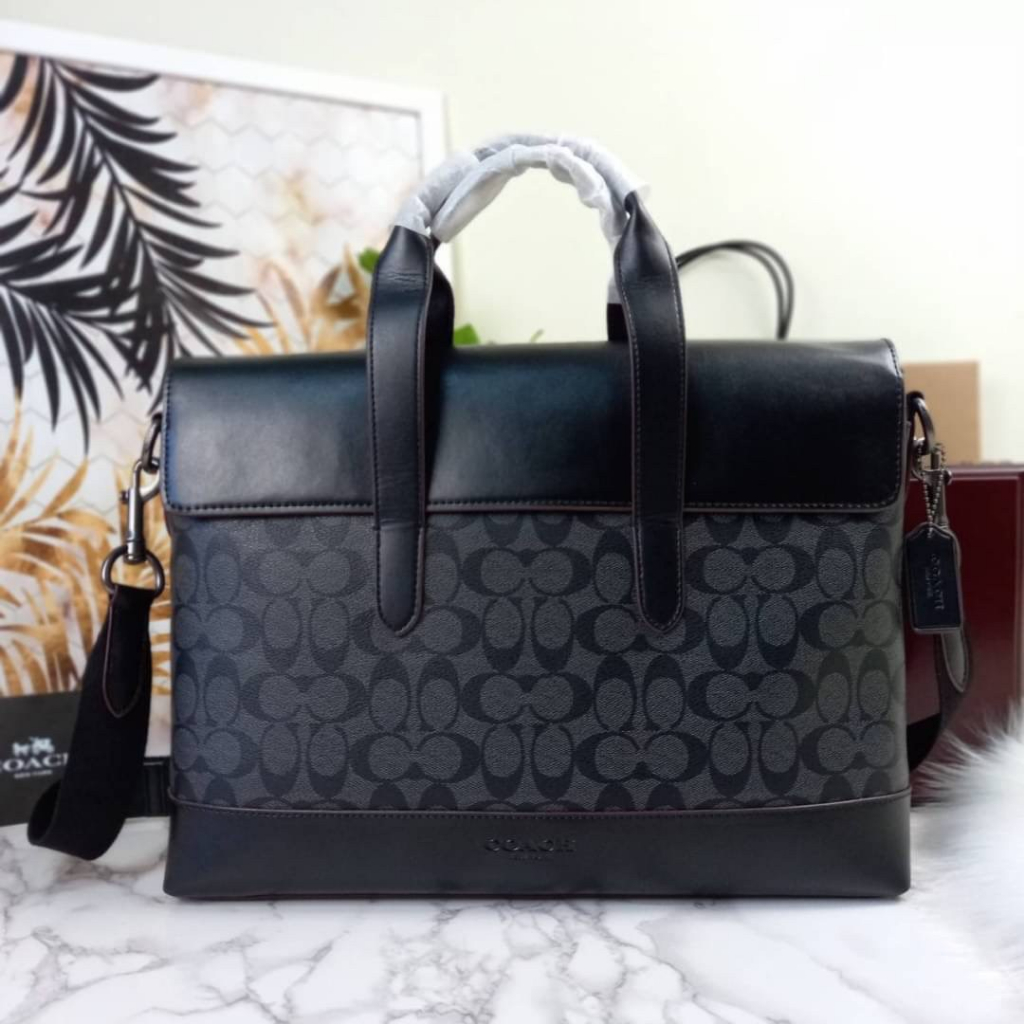 COACH HAMILTON PORTFOLIO BRIEF IN SIGNATURE CANVAS (COACH F77858