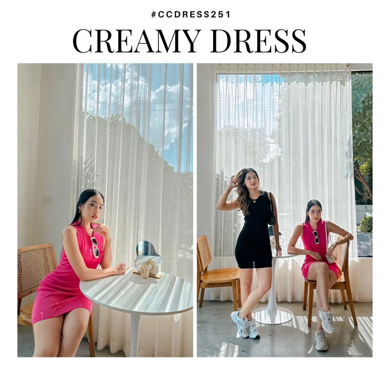 creamy-dress-พร้อมส่ง-ลด-10-เหลือ-441-บาท-จาก-490-บาท
