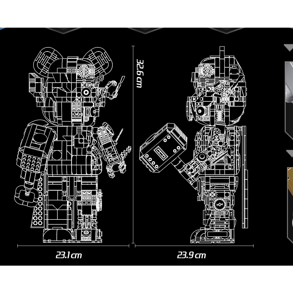 bear-robot-bearbrick-ตัวต่อหุ่นยนต์หมี-แบร์บริคเทพธอร์ครื่งตัว-188011-thor-thunder-mjolnir-ตัวต่อหมีแบร์บริคครึ่งโรบอท