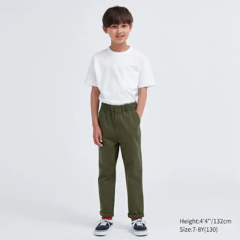 กางเกงขายาวเด็ก-ยูนิโค่ว-ผ้าชิโน่-ขากระบอกเล็ก