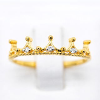 แหวนมงกุฎ สวยๆ แหวนเพชร แหวนทองเพชรแท้ ทองแท้ 37.5% (9K) ME754