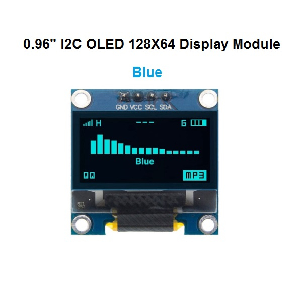 0.96" I2C OLED Display Module จอแสดงผล OLED ความละเอียด 128x64 สื่อสาร ...