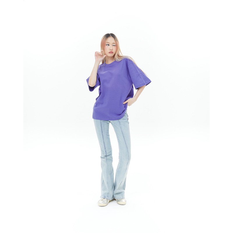 on13-violet-สีม่วงเข้ม-oversize-cotton100-usa-no-40-รุ่นยืดหยุ่นสูง