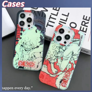 คูปองเคลม🎀เคสไอโ case for iphone 11 12 อะนิเมะสร้างสรรค์ One Piece Luffy เคส 14 13 12 11 pro max เคสโทรศัพท์เคลือบ Radia