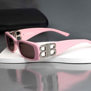 แว่นกันแดด BALENCIAGA รุ่น BB0096S 012 SIZE 51 MM. (PINK-SILVER-GREY)