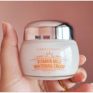 ครีมหน้าสด ครีมหน้าสดเกาหลี Label young vitamin milk whitening cream ขาวใสฉ่ำโบ๊ะ