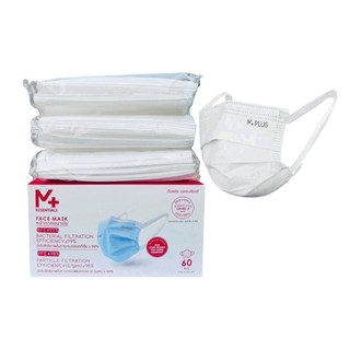 โปรโมชั่น : M Plus ASTM LV3 หน้ากากอนามัยทางการแพทย์ หนา 3ชั้น รุ่นหูเทป ใส่สบายไม่เจ็บหู ผ้านุ่มพิเศษ ไม่เป็นสิว กล่องละ 60 ชิ้น