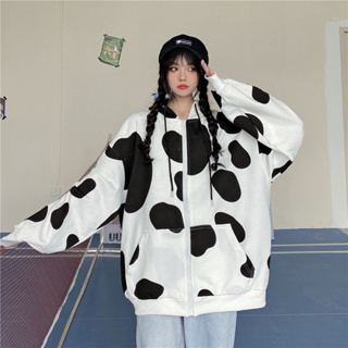🐮 aililai1688 🐮 เสิ้อแขนยาว เกาหลีเกาใจ ออกแบบลายวัว ทรงโอเวอร์ไซซ์ แฟชั่น อินเทรนด์สุดๆ เก๋ไม่ซ้ำใคร พร้อมส่งค่ะ