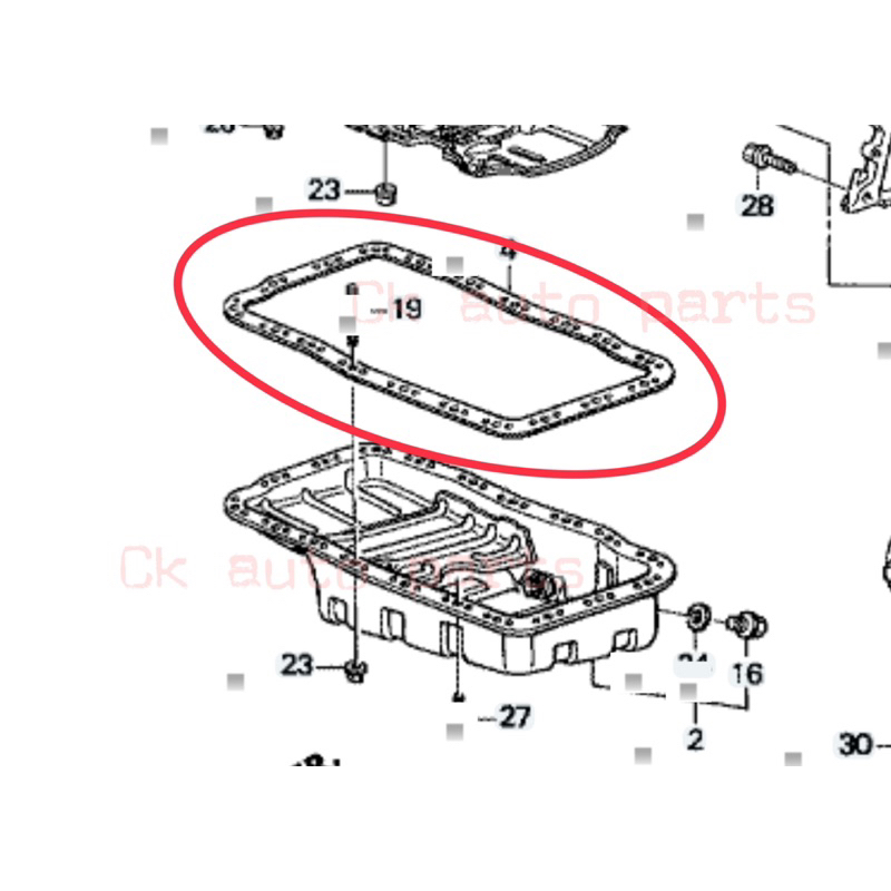 ปะเก็นอ่างน้ำมันเครื่อง-ปะเก็นแคร้งค์-ฮอนด้า-crv-g1-honda-crv-g1-1996-2001-b16-b18-b20-oil-pan-gasket