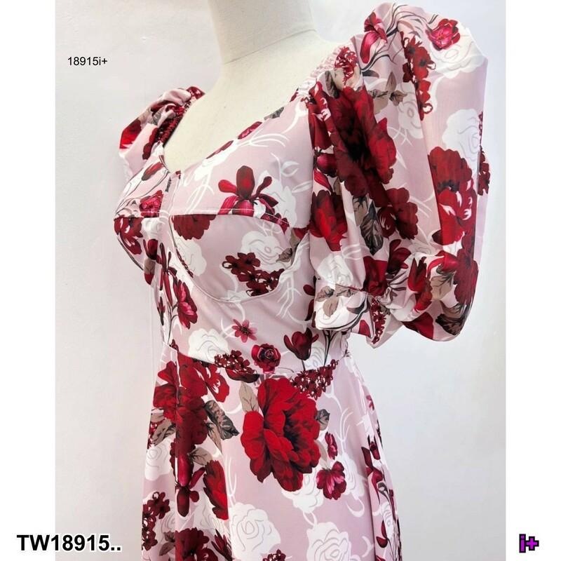 tw18915-dress-แมกซี่เดรส-แขนตุ๊กตา