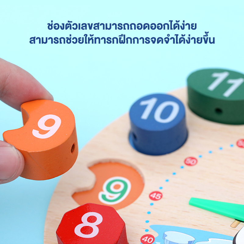 ของเล่นไม้เสริมพัฒนาการ-บล๊อคไม้เลขาคณิต-ของเล่นนาฬิกาไม้-สื่อการสอนคณิตศาสตร์