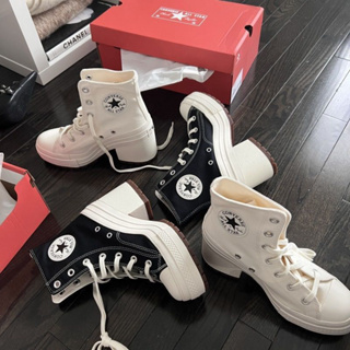 Converse 23Chuck 70 De Luxe Heel1970s เพิ่มความสูงมัฟฟินก้นหนาหนาพร้อมรองเท้าส้นสูงผ้าใบย้อนยุค