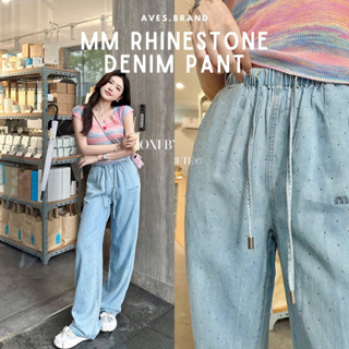 AVES.BRAND MM RHINESTONE PANT กางเกงยีนส์รีดเพชร