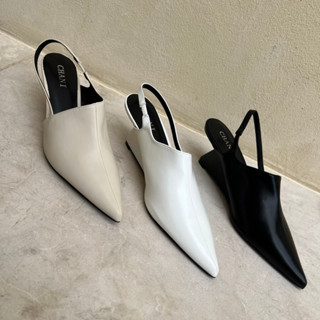 CHANI : ST66-16 l New sling back รองเท้าแตะสวม ปิดปลายเท้า หนัง Pu mix leather