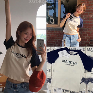 💫พร้อมส่ง💫MARI T-Shirt • เสื้อยืดแบรนด์ดัง รุ่นใหม่ ดีเทลสีทูโทนตัดสีแขนกับตัวเสื้อ น่ารักมาก งานตามหาชนช็อปเกาหลี valen