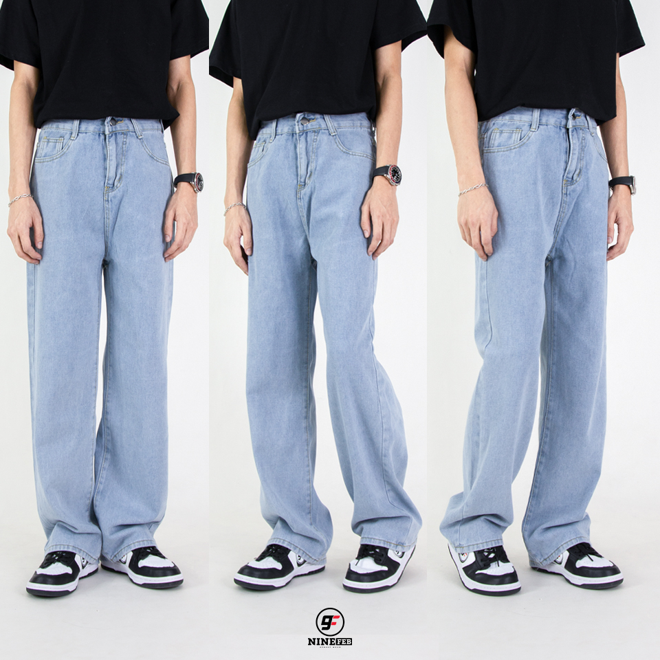 ภาพหน้าปกสินค้า9FEB jeans กางเกงยีนส์ผ้าฟอก Au004