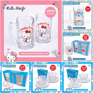 แก้วมัค ใส่น้ำดื่ม ชา กาแฟ สกรีนลาย Hello Kitty / Doraemaon 🩷🩵 ลิขสิทธิ์แท้ 💯%