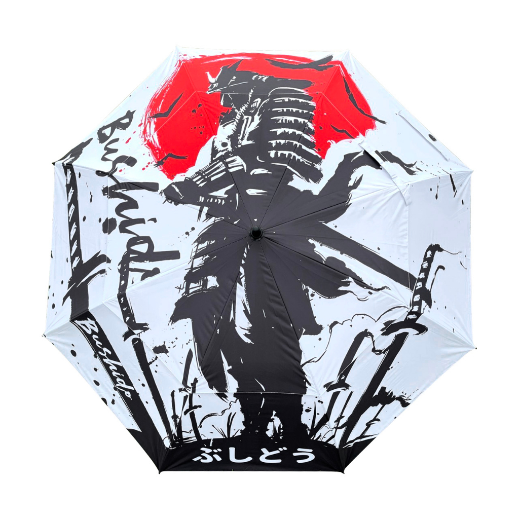 ร่มกอล์ฟ โลโก้ BUSHIDO ぶしどう Golf Umbrella Oni samurai รหัส UMB003