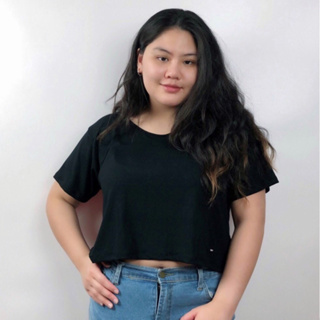 (ผ้าร่อง / ยืดเอวลอย XXL)  💯💯🔥🔥 เสื้อครอป แบรนด์ CHOTYSHOP สินค้าผลิตในไทย  สาวอวบคนอ้วนใส่ได้ QSLX