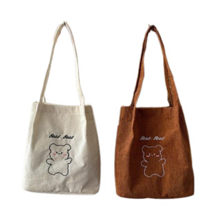 โปรโมชั่น : กระเป๋าสะพายข้างลูกฟูก Beat bear A357 กระเป๋าถือ กระเป๋าผ้า