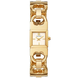 TORY BURCH DOUBLE T WOMENS GOLD TONE STAINLESS WHITE DIAL WATCH TBW5411