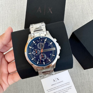 (ผ่อน0%) นาฬิกาชาย จอน้ำเงิน   ARMANI EXCHANGE Blue Dial Chronograph Mens Watch AX2155 ✔️Case Size : 46 mm สแตนเลส