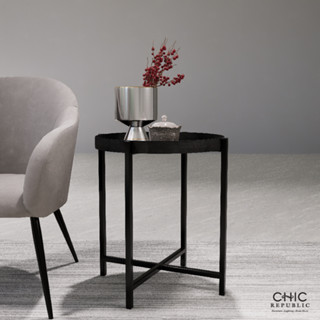 Chic Republic LANDER/46,โต๊ะข้าง - สี ดำ/ทองเหลือง