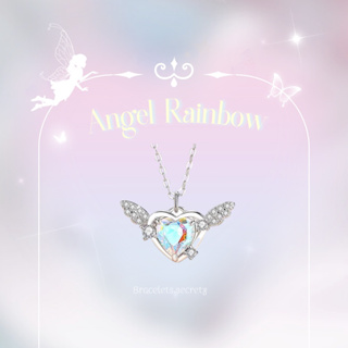 🧚‍♀️ มาใหม่ 🌷 พร้อมส่ง 💗 Angel Rainbow (41) สร้อยคอปีกนางฟ้า  เงินแท้92.5% คริสตัลสีรุ้งสะท้อนแสง สร้อย