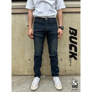 BUCKOFF | กางเกงยีนส์ ทรงขากระบอกเล็กเข้ารูป Slim Fit เอวกลาง ผ้ายืดสวมใส่สบาย กางเกงยีนส์ผู้ชาย | SM-7003
