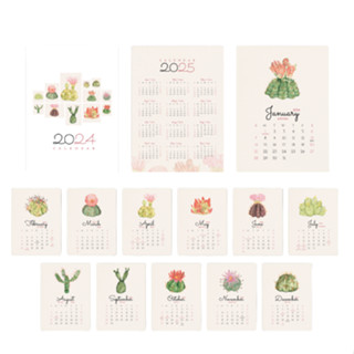 ปฏิทินตั้งโต๊ะ Design 2024/67 ปกพาสเทล size 6x8นิ้ว+ NB แนวนอนแพลนเนอร์ ไดอารี่ Calendar