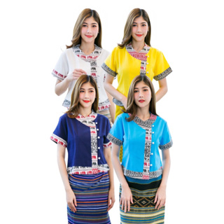 เสื้อพื้นเมืองผู้หญิงแต่งเทปลายช้าง